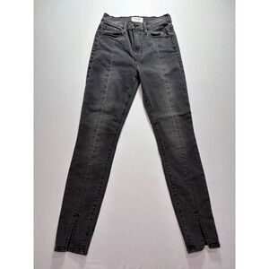 FRAME Ali High Rise Skinny Jeans‎ Woodland Gray Split Hem Size 26
